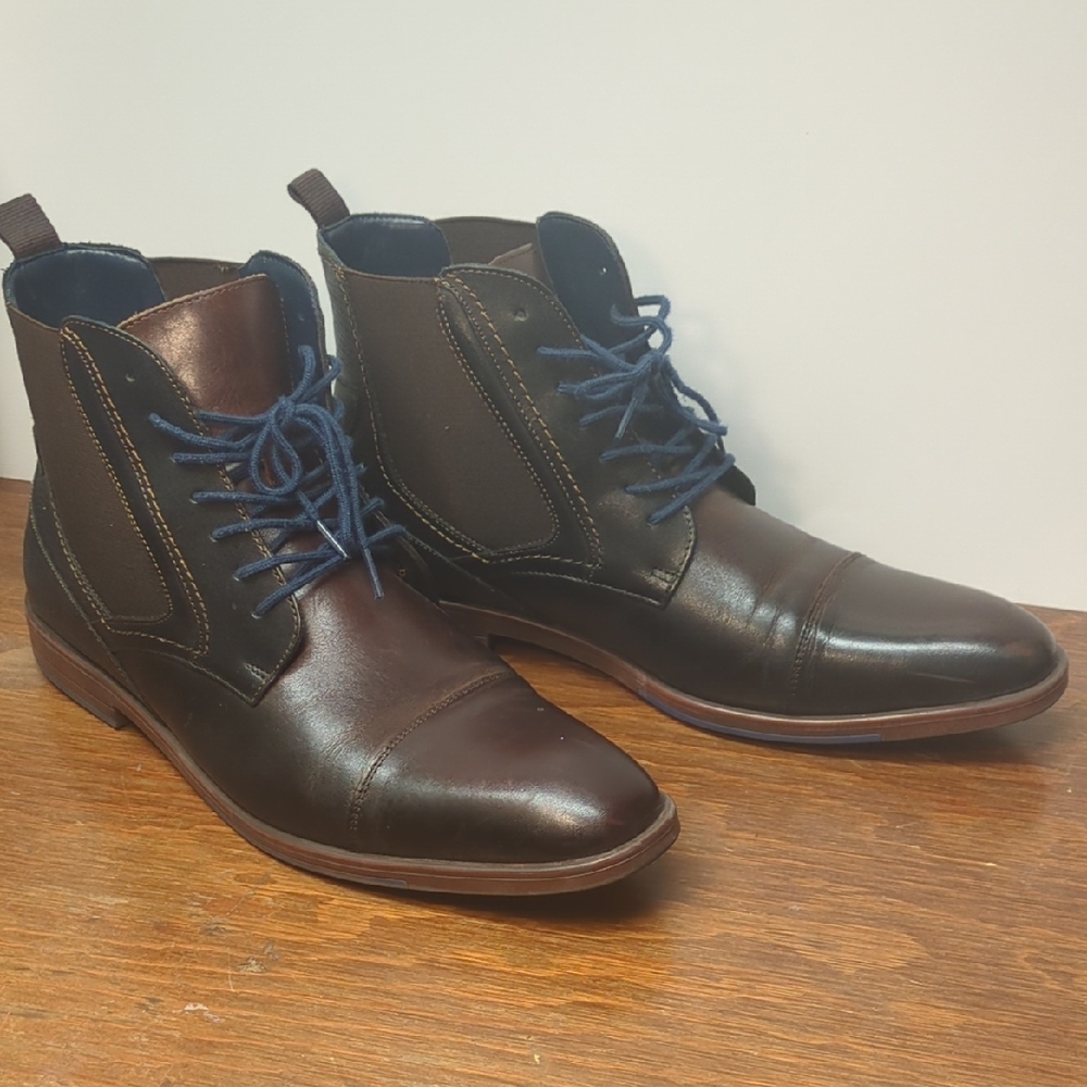 Elegant Stacy Adams Brown Leather Men's Boot Shoes 10.5